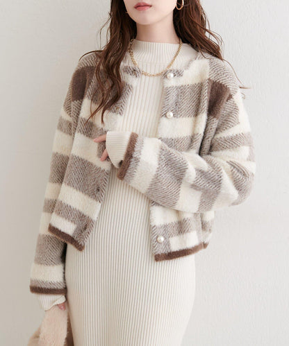 中長款毛絨針織開衫