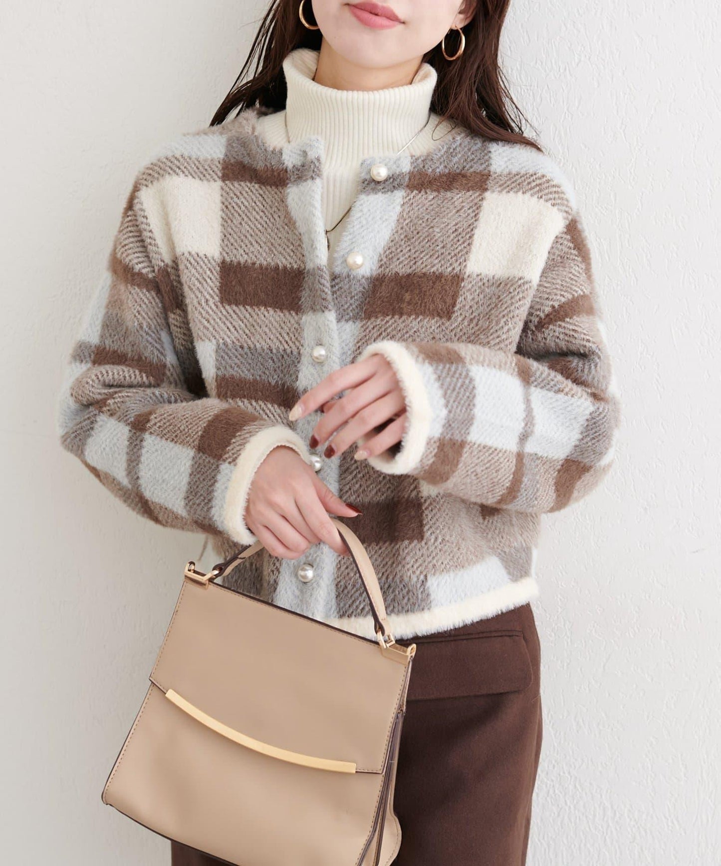 中長款毛絨針織開衫