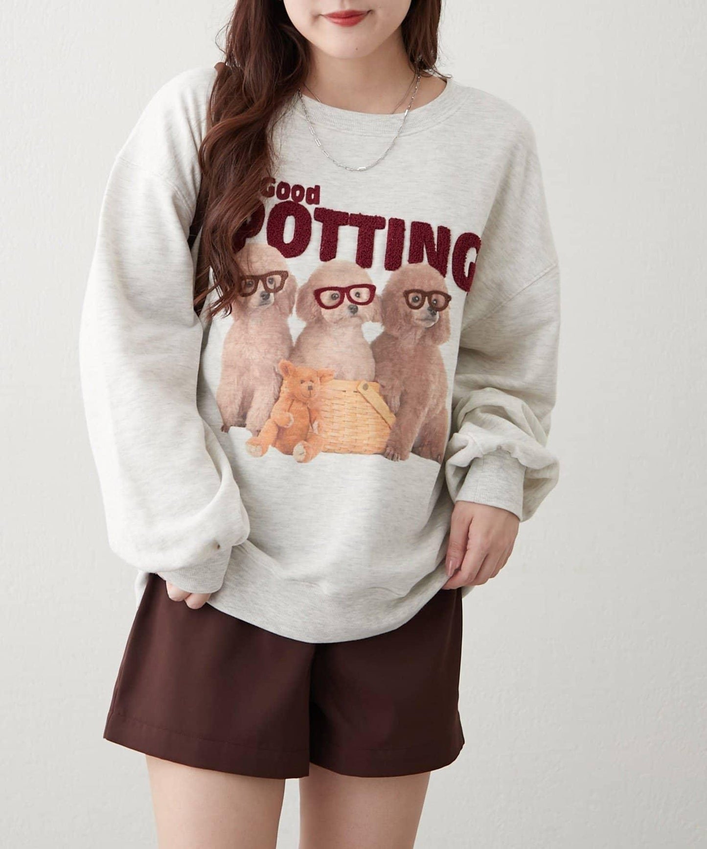 3只小狗眼鏡印花衛衣