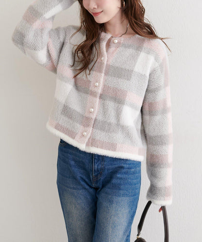 中長款毛絨針織開衫