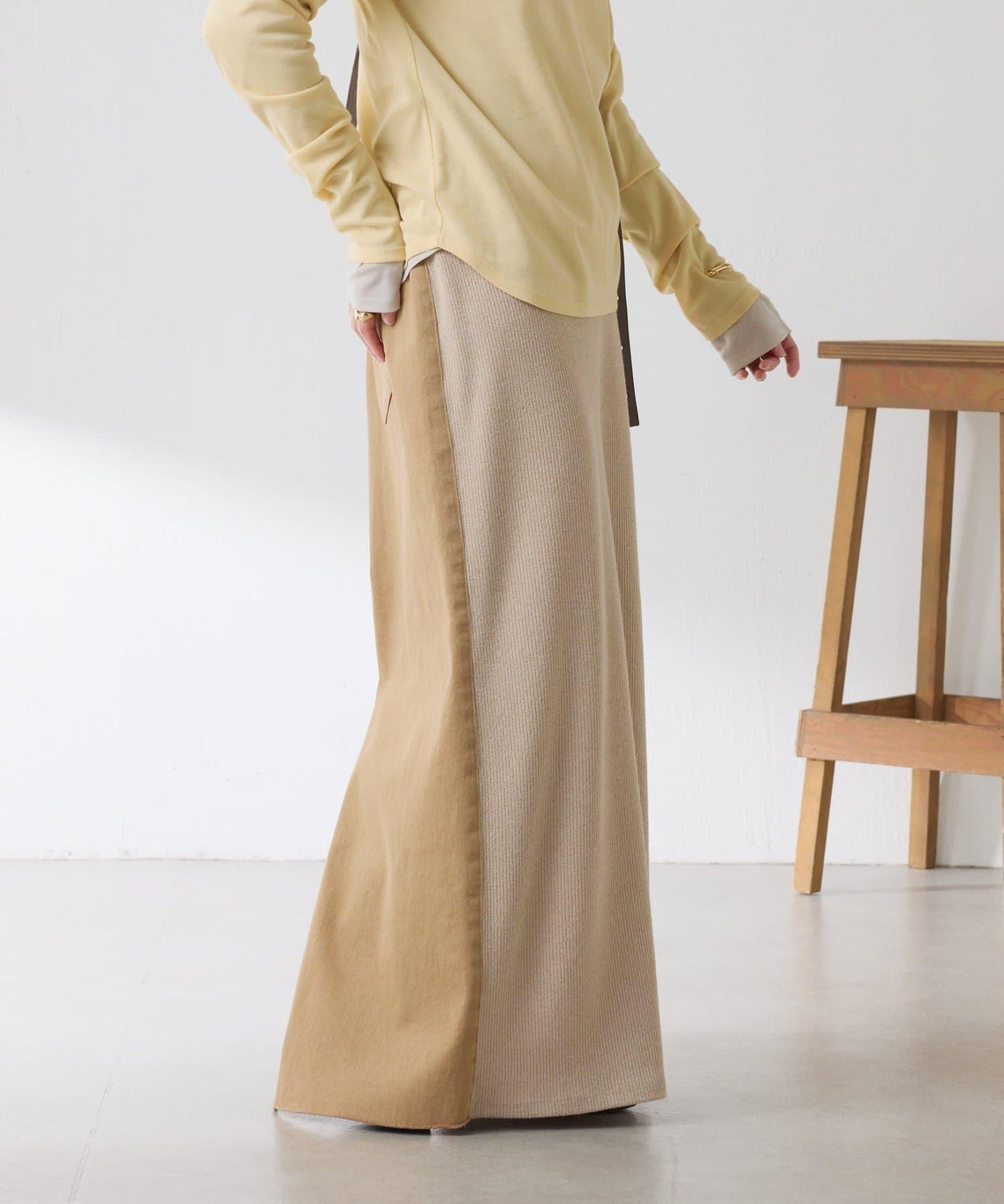 Q.anos 2層牛仔半身裙