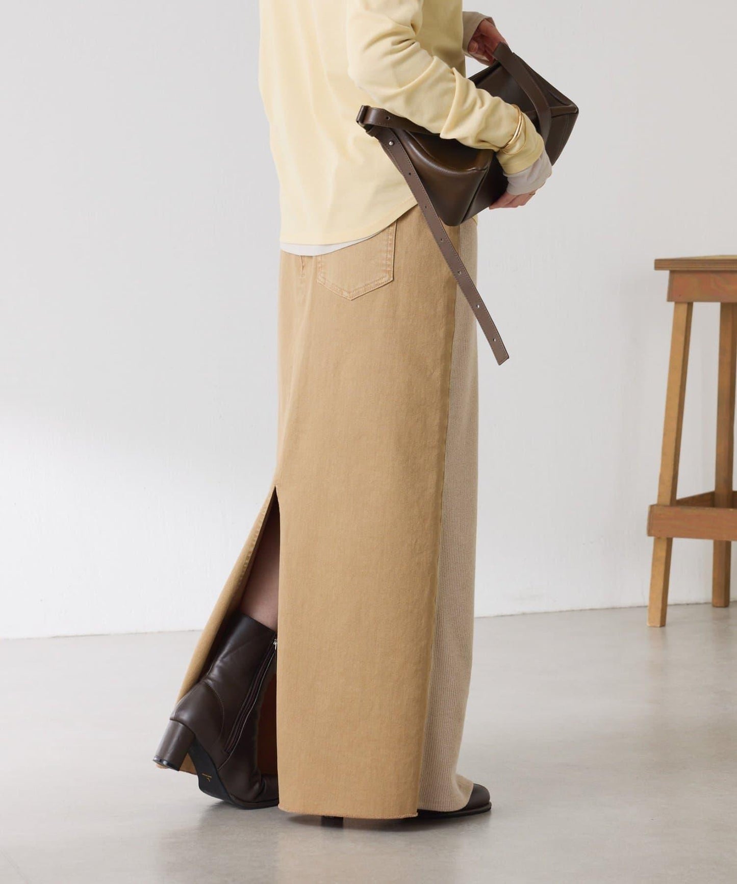 Q.anos 2層牛仔半身裙