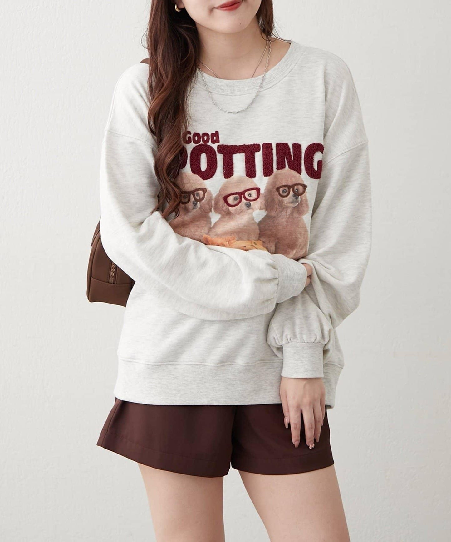 3只小狗眼鏡印花衛衣