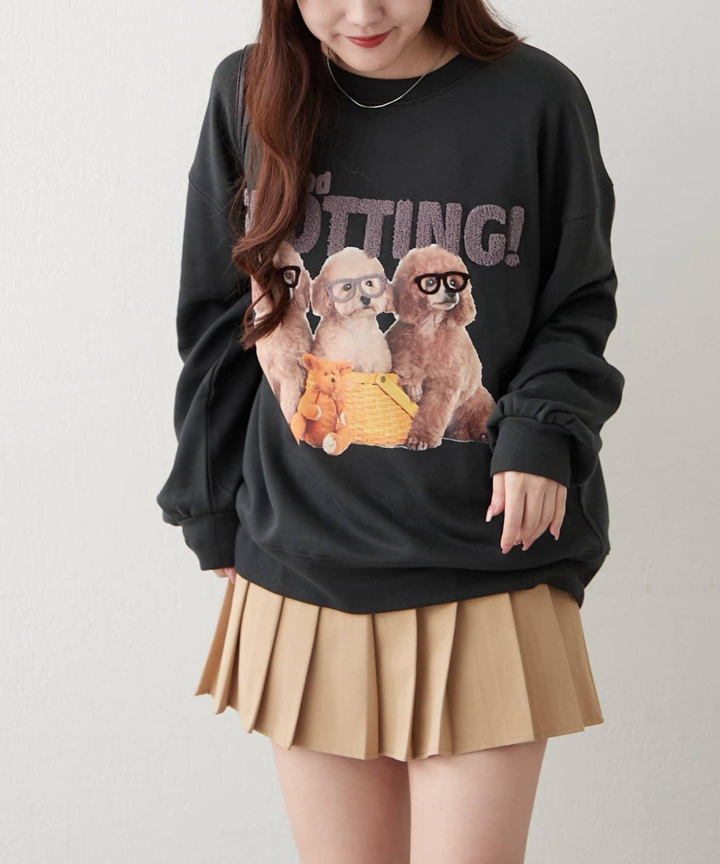 3只小狗眼鏡印花衛衣