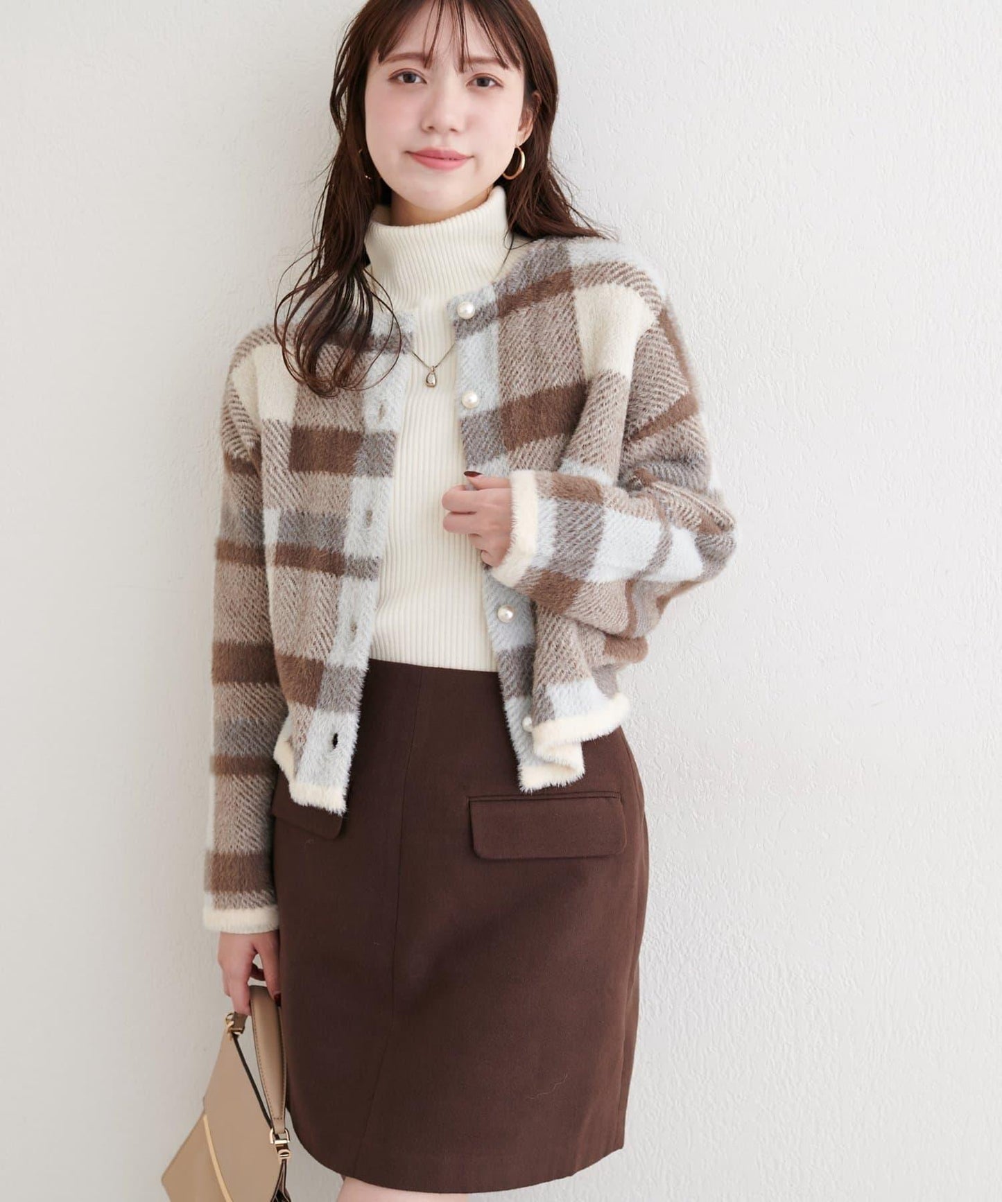 中長款毛絨針織開衫