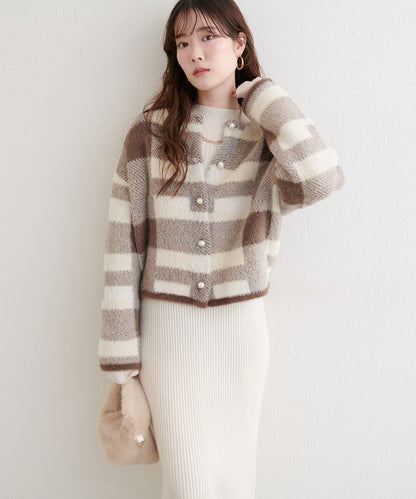 中長款毛絨針織開衫