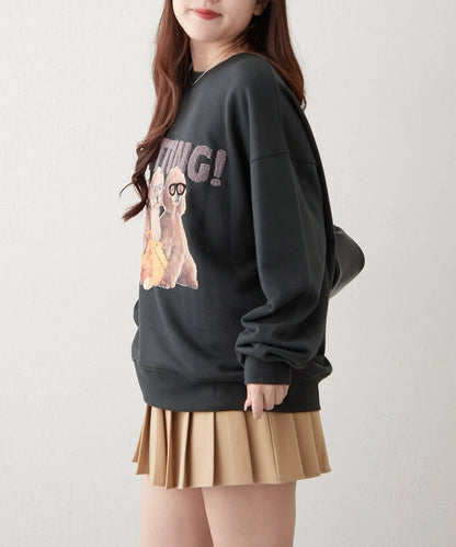 3只小狗眼鏡印花衛衣