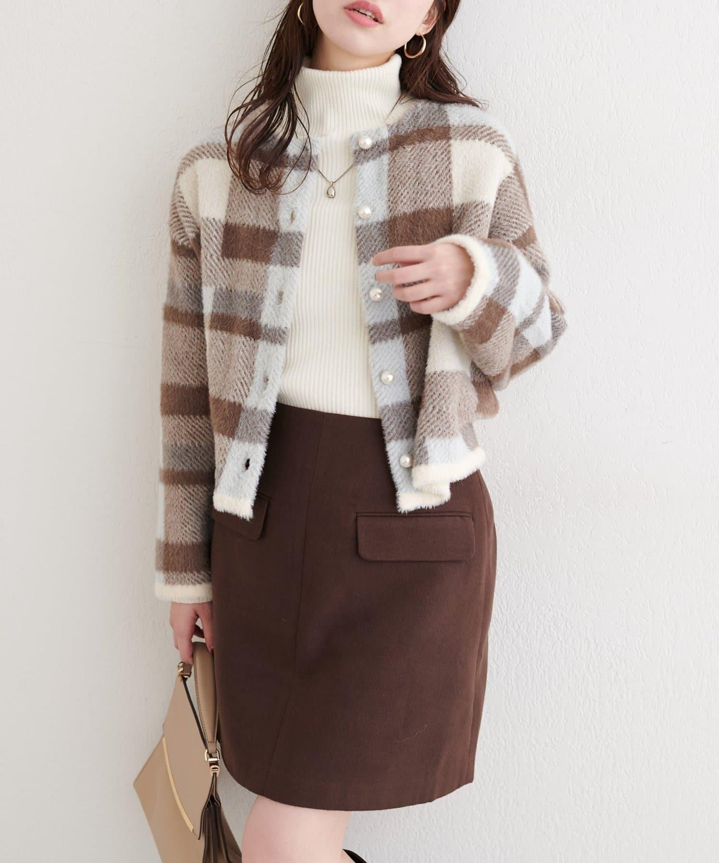 中長款毛絨針織開衫