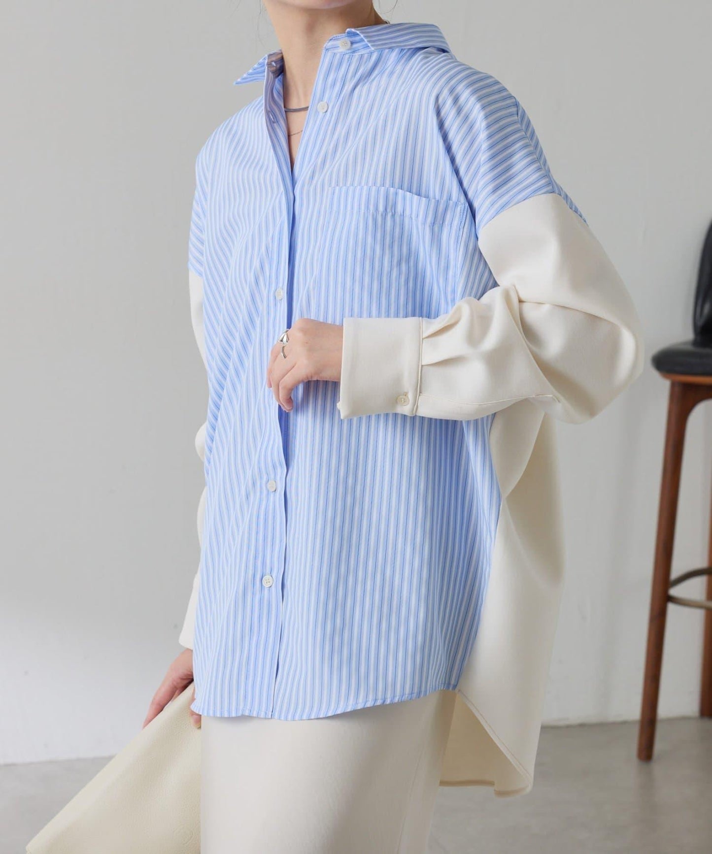 【冬季可穿】拼接設計襯衫