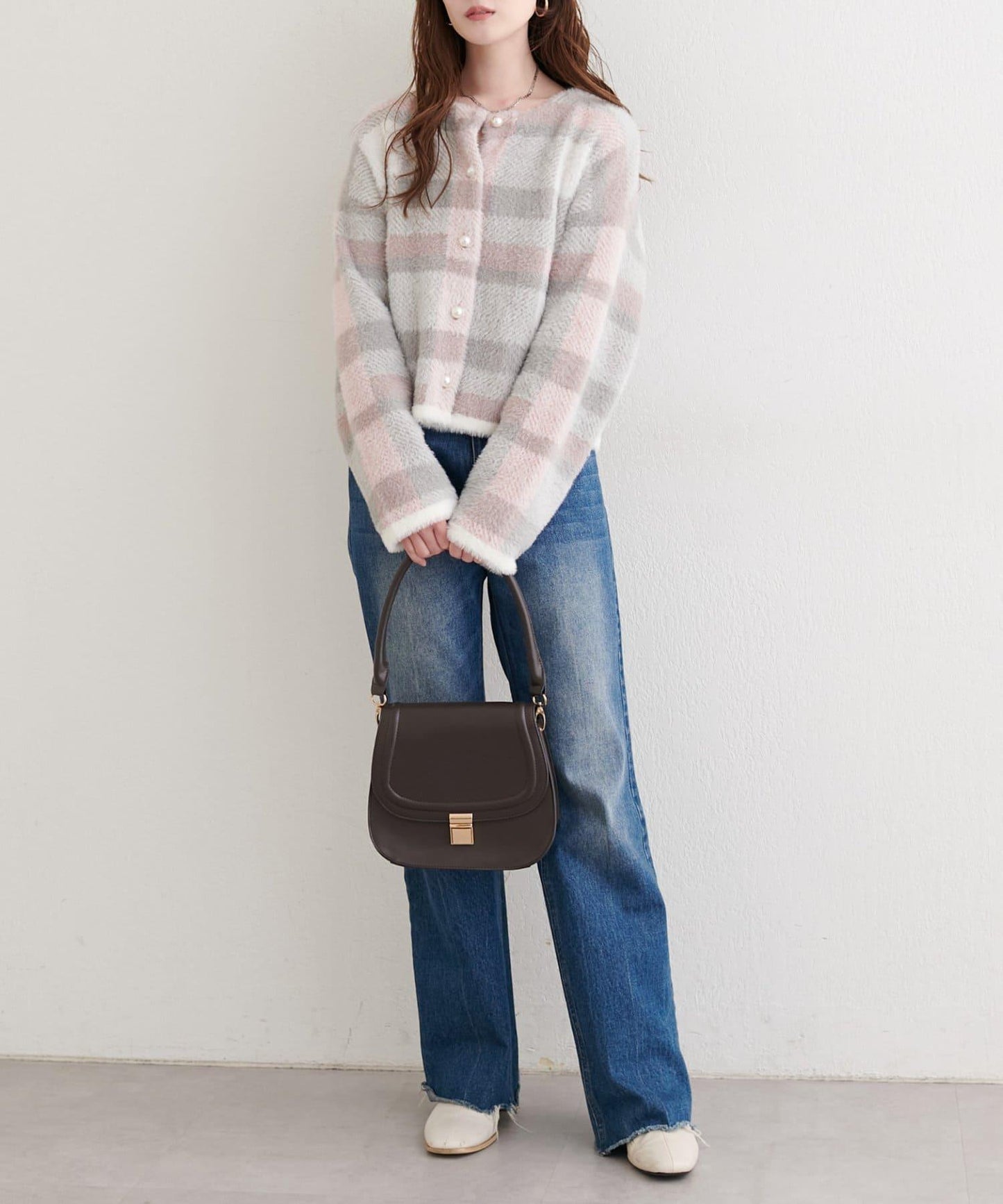 中長款毛絨針織開衫