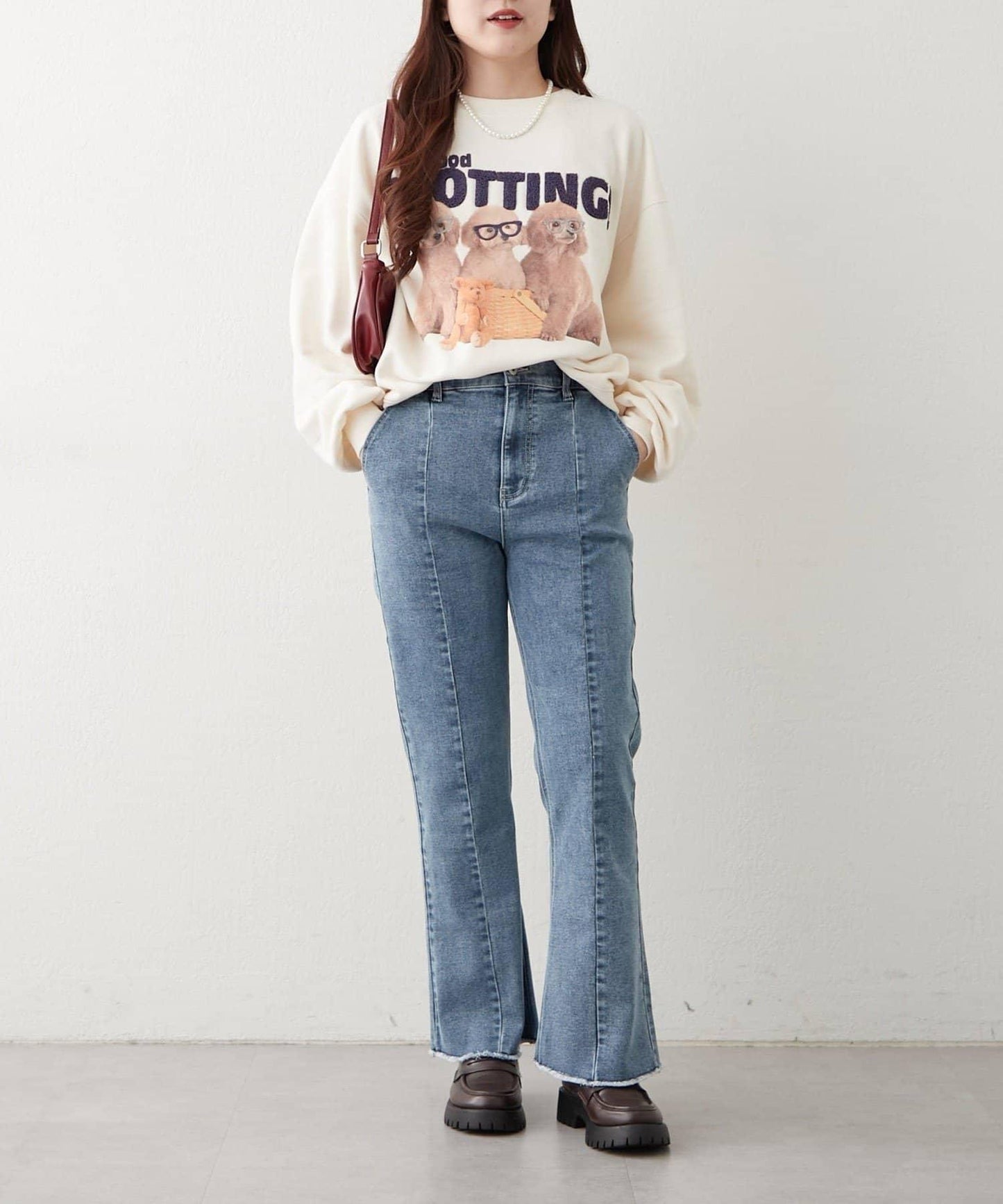 3只小狗眼鏡印花衛衣