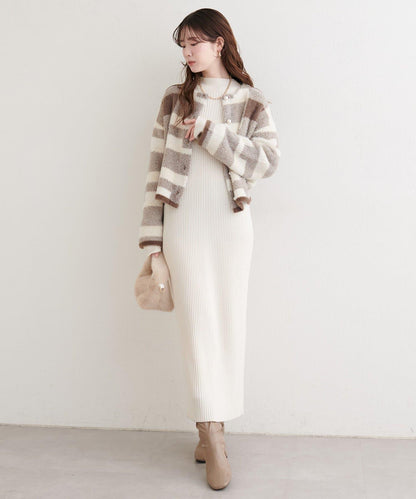 中長款毛絨針織開衫