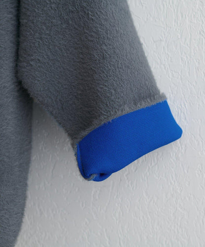 仿貂毛觸感長絨針織開衫