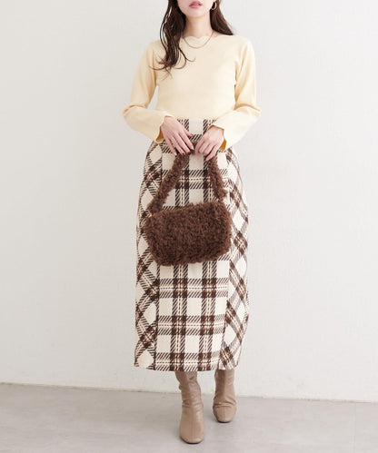 波浪邊亮片針織衫