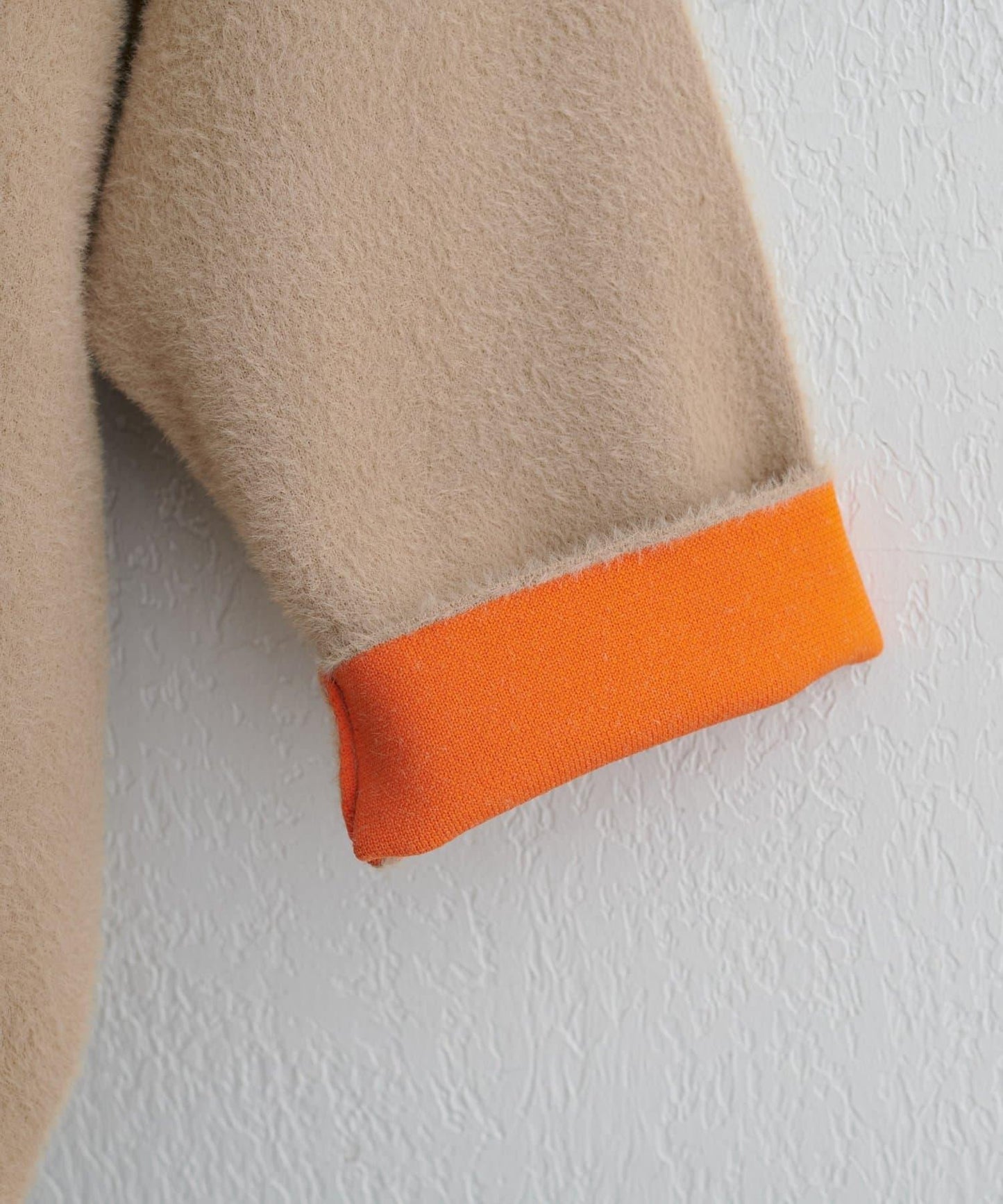 仿貂毛觸感長絨針織開衫