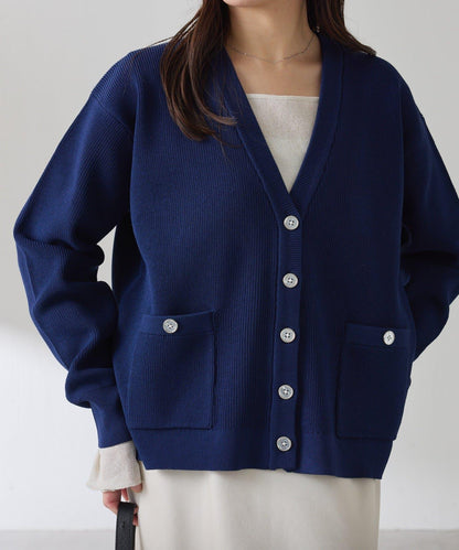 【腰部遮蓋】亮面紐扣開衫