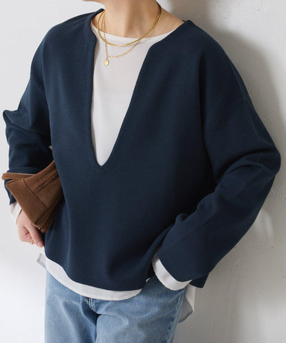 【顯瘦◎】V領巴斯克針織衫