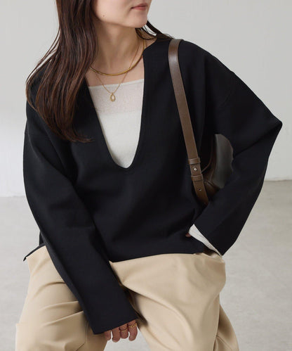 【顯瘦◎】V領巴斯克針織衫