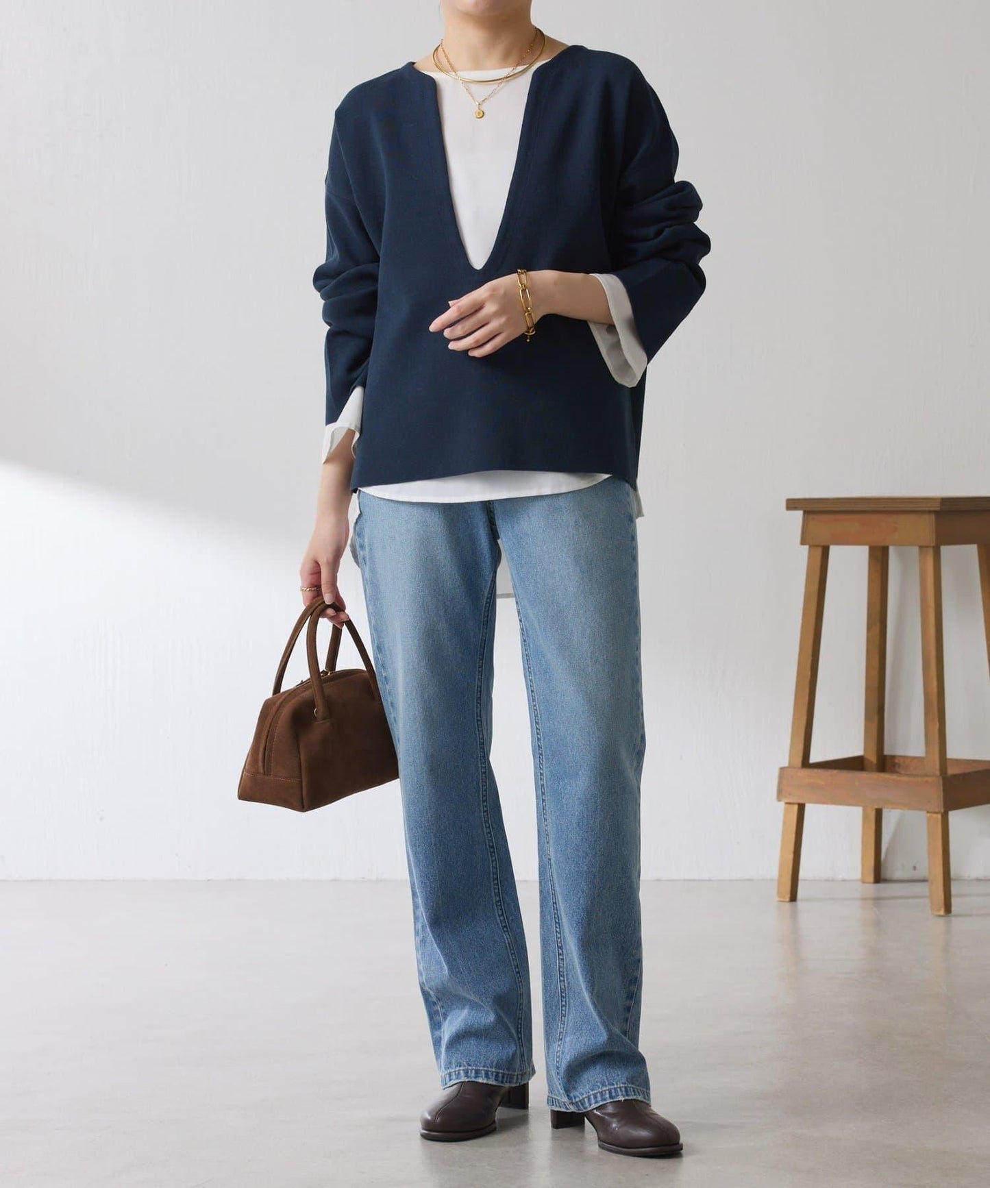 【顯瘦◎】V領巴斯克針織衫