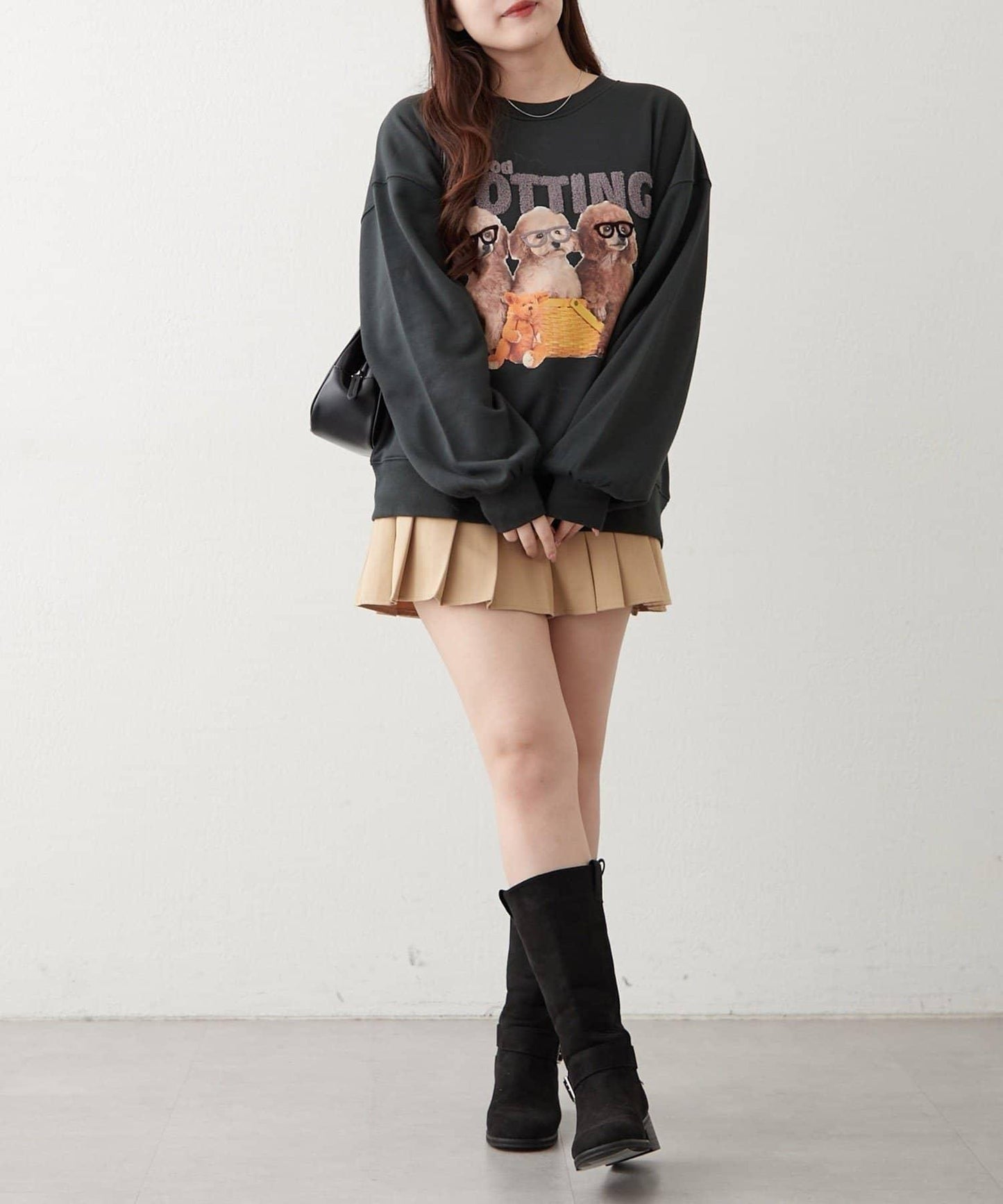 3只小狗眼鏡印花衛衣