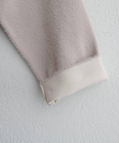 仿貂毛觸感長絨針織開衫