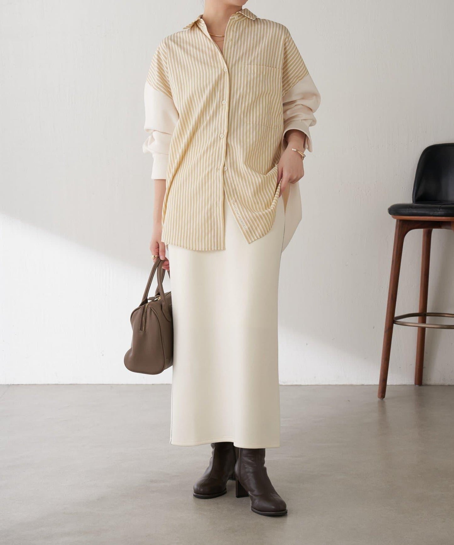 【冬季可穿】拼接設計襯衫