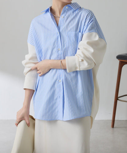 【冬季可穿】拼接設計襯衫