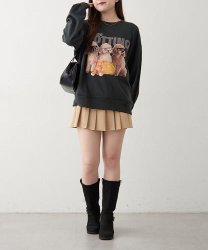 3只小狗眼鏡印花衛衣