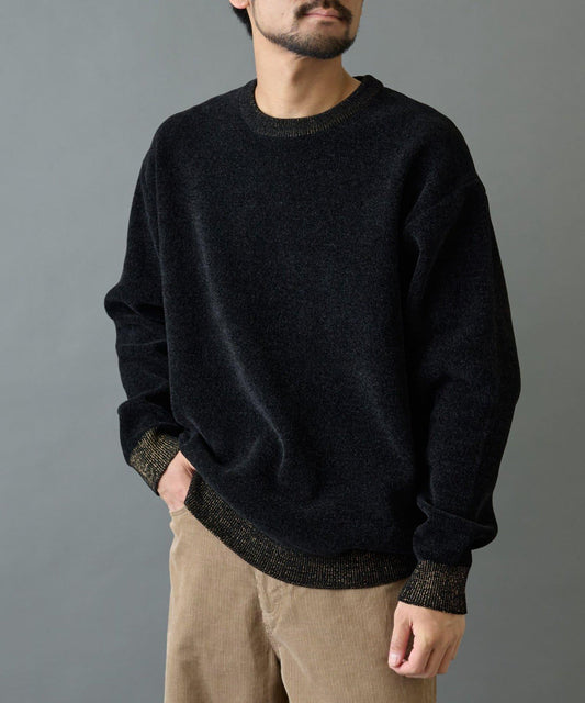 仿衛衣拼色毛圈針織衫