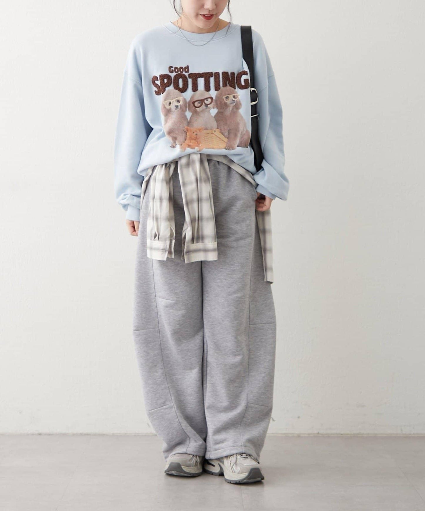 3只小狗眼鏡印花衛衣