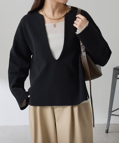 【顯瘦◎】V領巴斯克針織衫