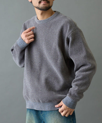 仿衛衣拼色毛圈針織衫