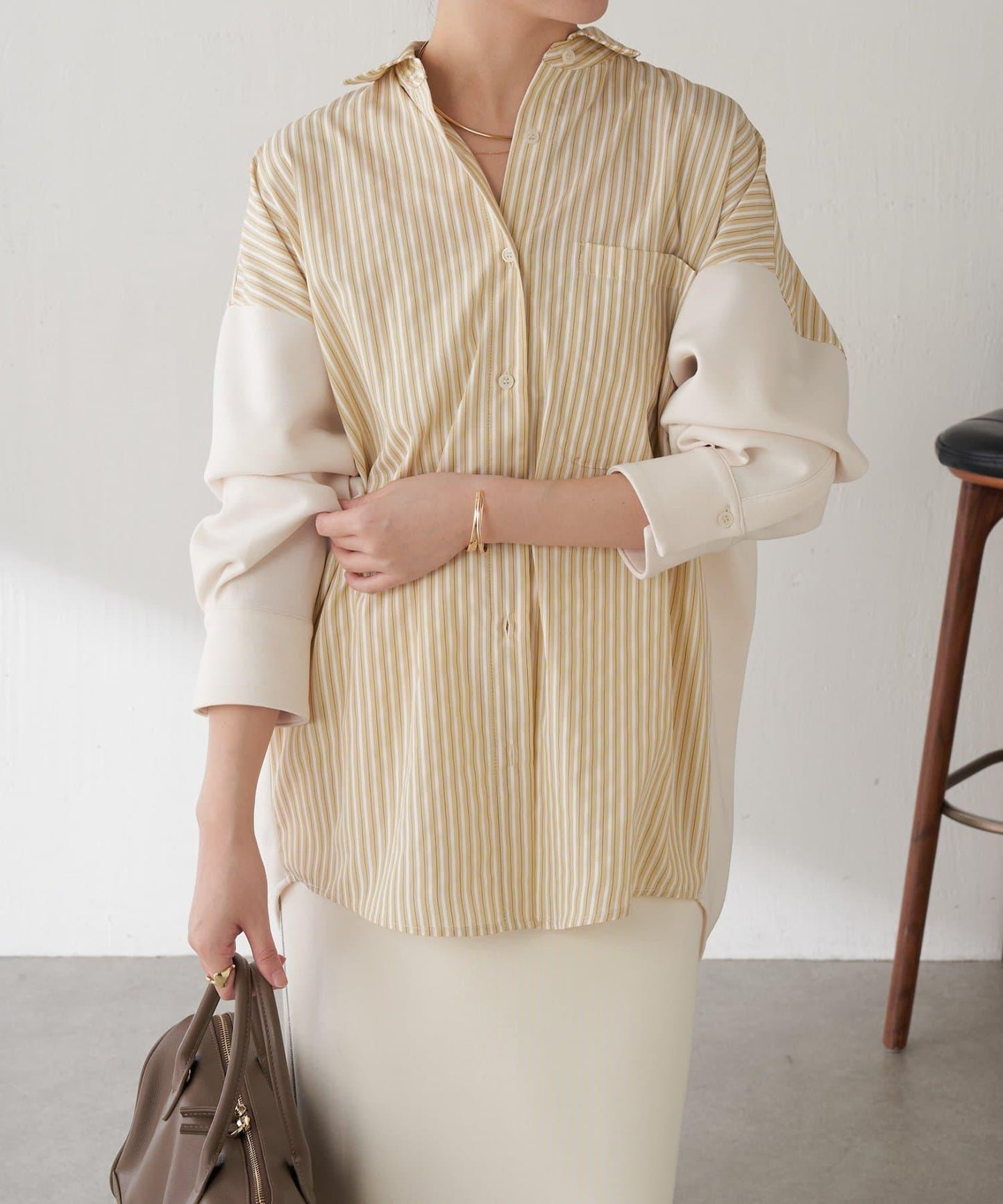 【冬季可穿】拼接設計襯衫