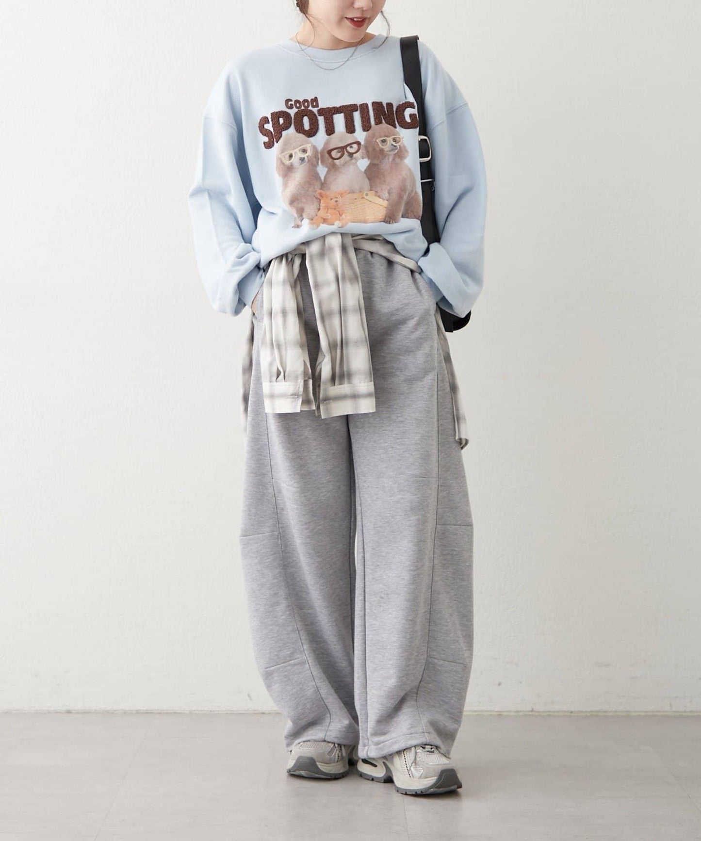 3只小狗眼鏡印花衛衣