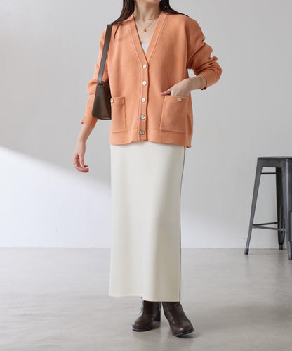 【腰部遮蓋】亮面紐扣開衫