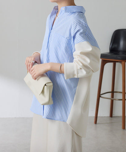 【冬季可穿】拼接設計襯衫