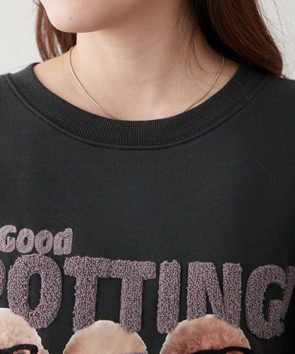 3只小狗眼鏡印花衛衣