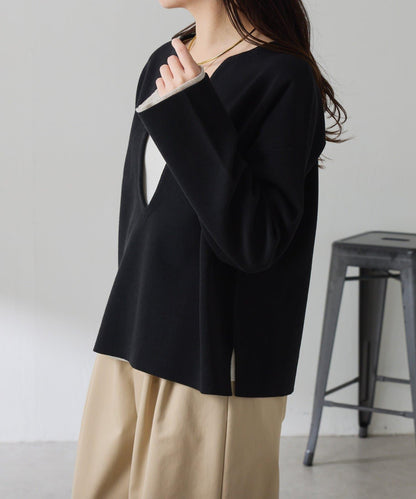 【顯瘦◎】V領巴斯克針織衫