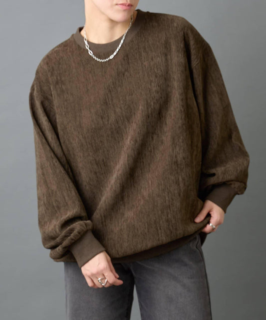 漸變色毛圈圓領套頭衫