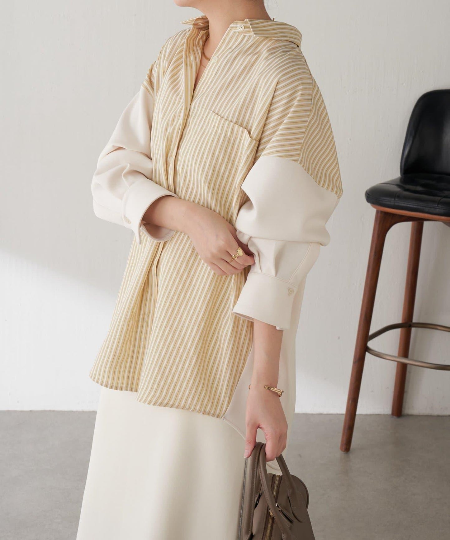 【冬季可穿】拼接設計襯衫