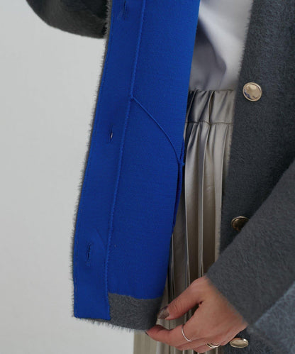 仿貂毛觸感長絨針織開衫