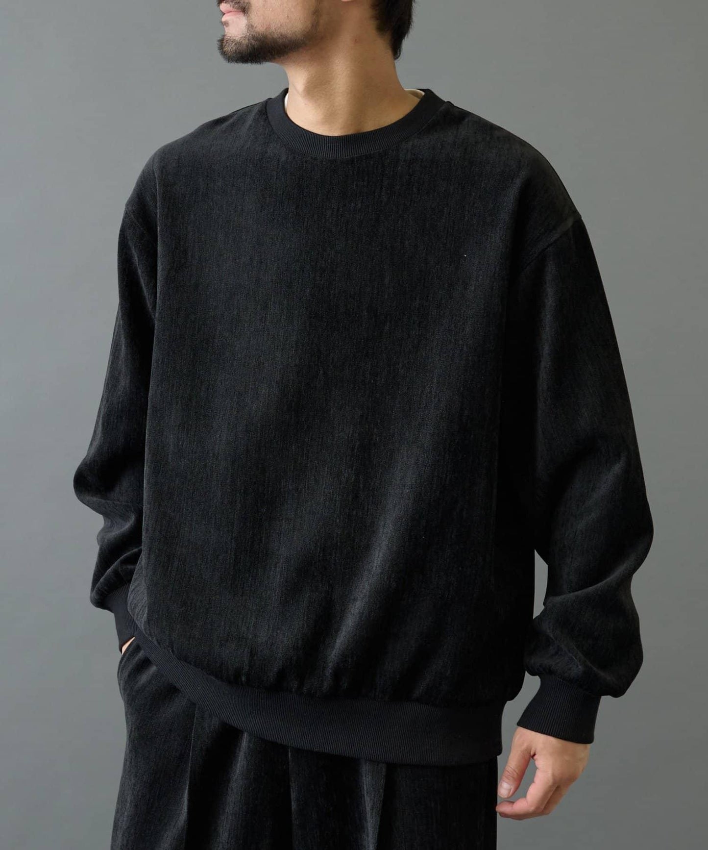 漸變色毛圈圓領套頭衫