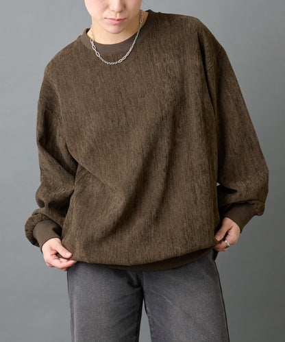 漸變色毛圈圓領套頭衫