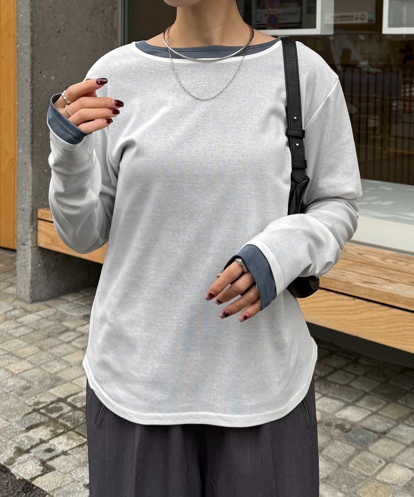 【接觸冷感/吸水速幹】基礎透視長袖T恤