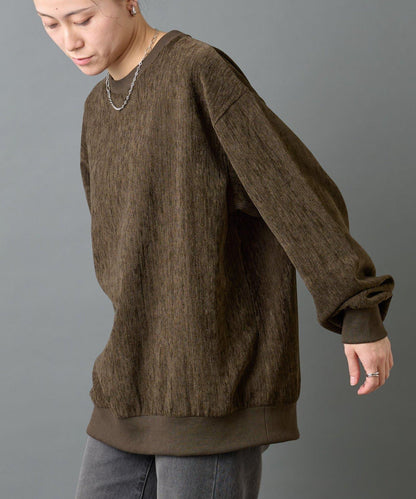 漸變色毛圈圓領套頭衫