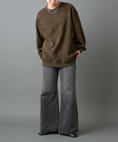 漸變色毛圈圓領套頭衫