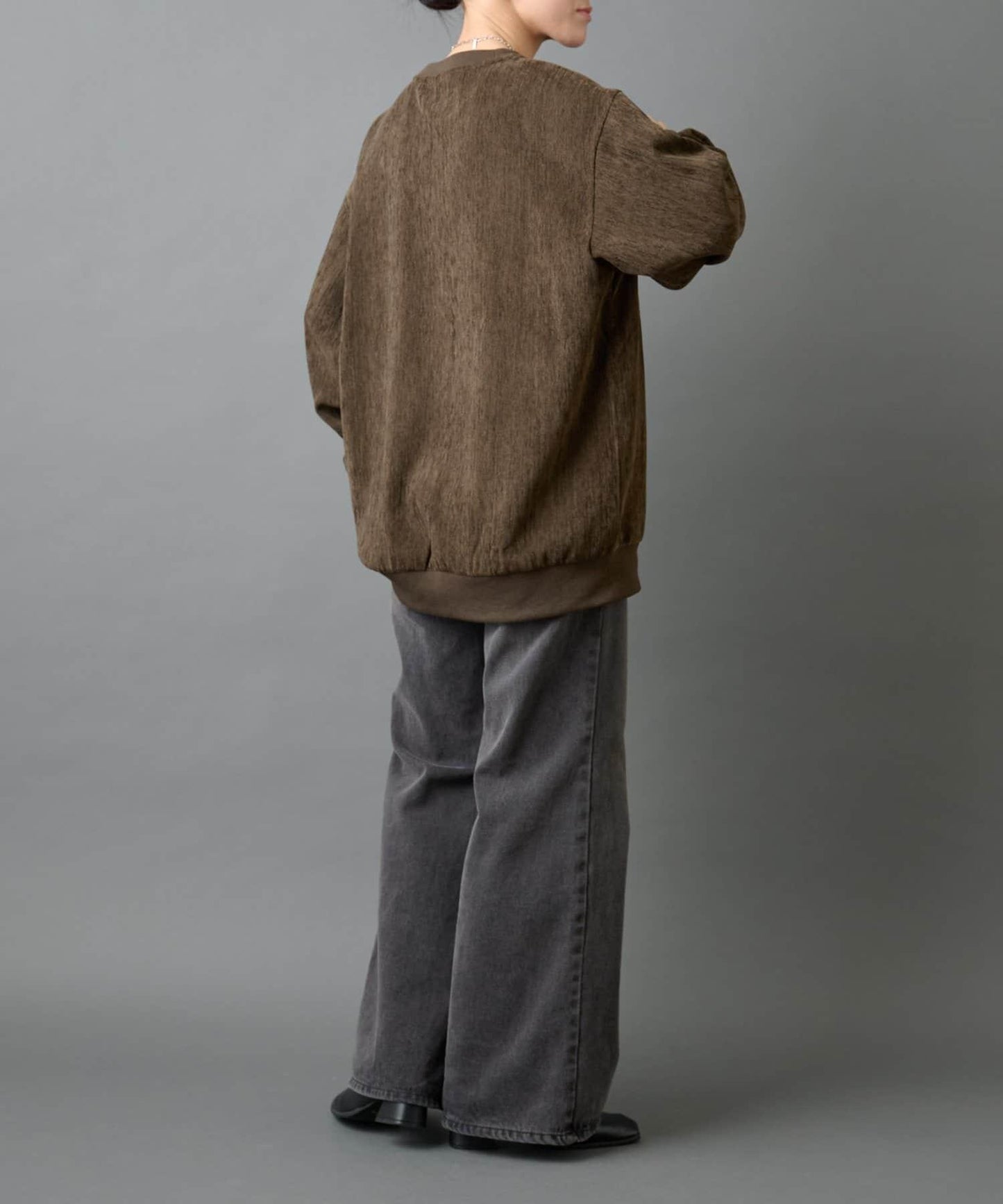 漸變色毛圈圓領套頭衫