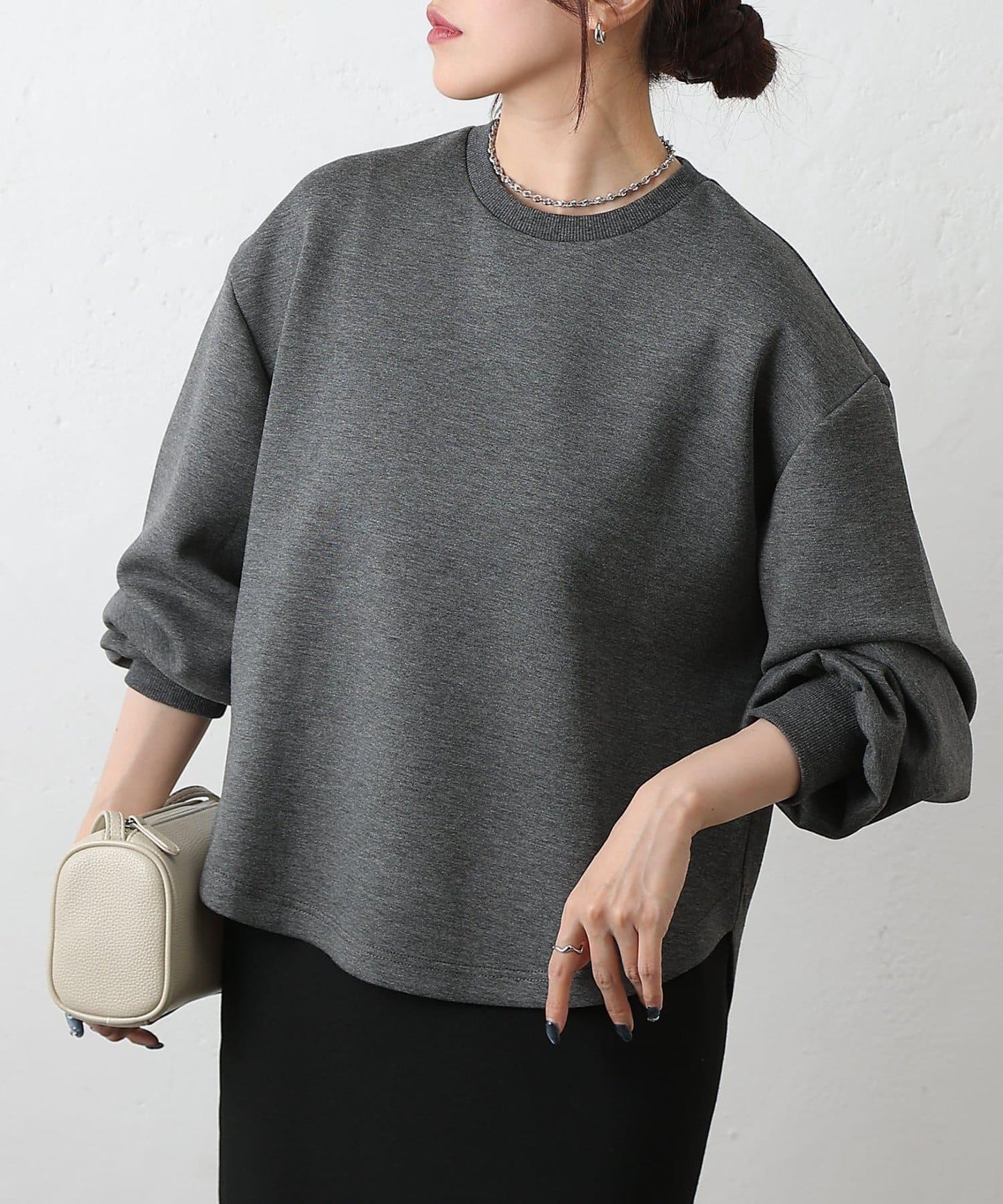 箱型背部拉鍊套頭衫