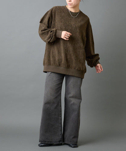 漸變色毛圈圓領套頭衫