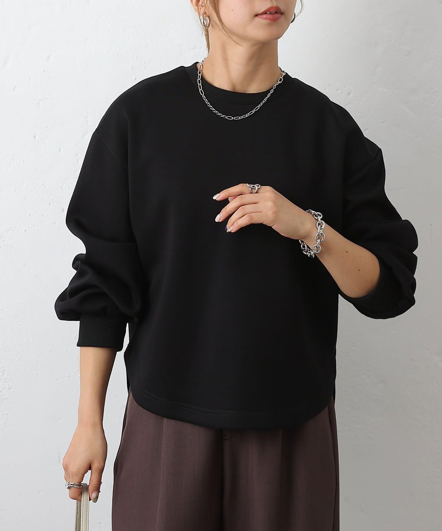 箱型背部拉鍊套頭衫